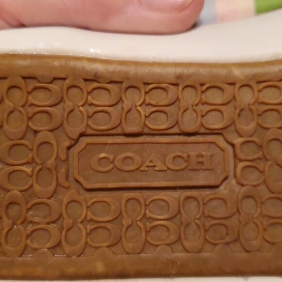 COACH BARRETT multi-colored striped lace up sneaker size 6B - Picture 5 of 9